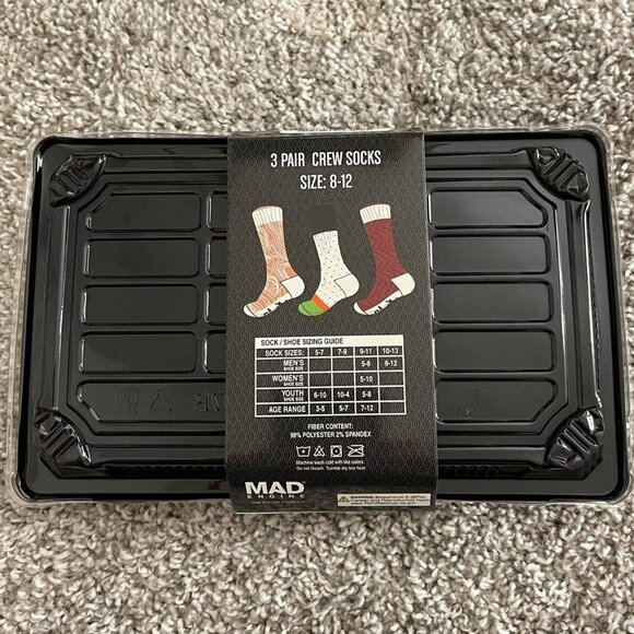 3 Pair Crew Sushi Socks Size 8-12 - Picture 2 of 2